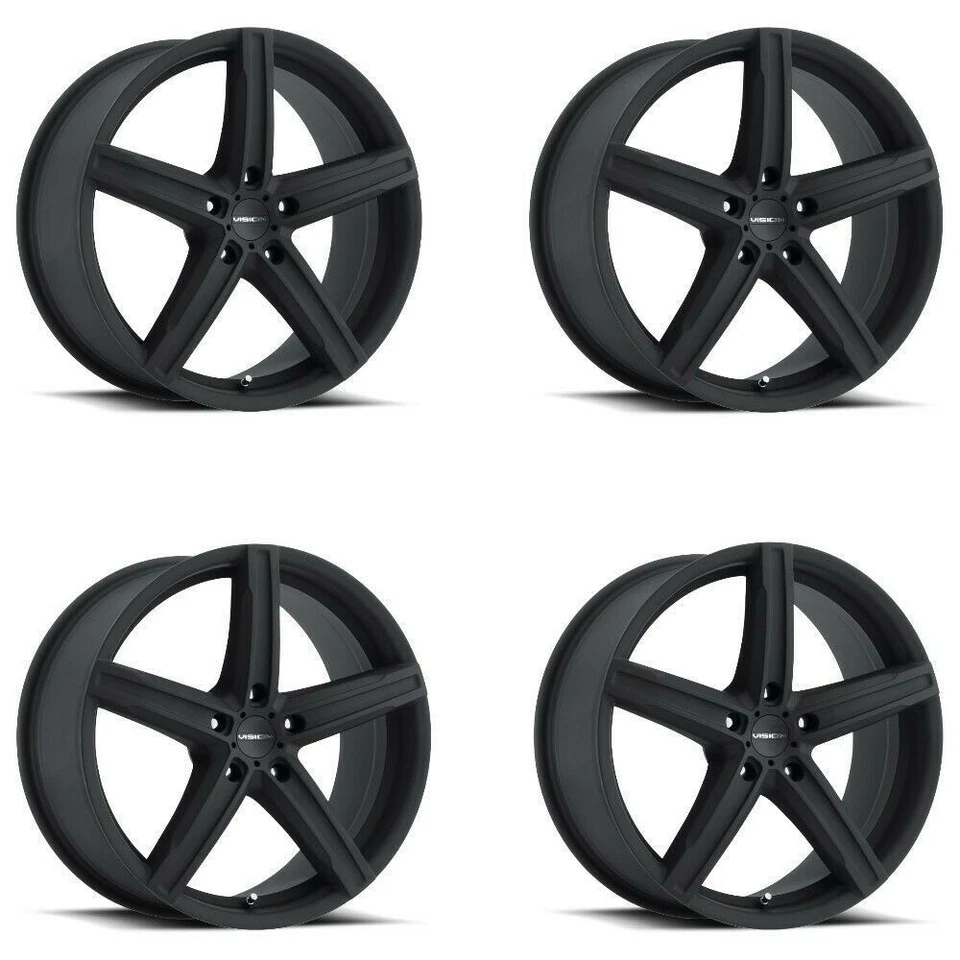 Set 4 17" Vision Street 469 Boost Satin Black Wheels 17x7 5x120 38mm Rims - Imagem 1 de 4