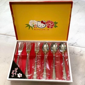 Hello Kitty Wagokoro Cutlery Set (2 boxes) 14 Pieces In Total Japan New - Picture 1 of 12