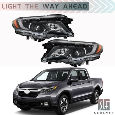 For Honda Pilot 2016-2018&Ridgeline 17-20 Halogen W/LED DRL Headlight Left+Right - Изображение 1 из 4