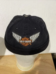 Vintage Harley Davidson Street Docker Skull Cap Canvas verstellbar Biker - Bild 1 von 3