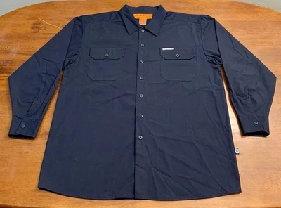 33 Degrees Navy Blue Button-Down Shirt Large 35% Cotton 65% Polyester-New No Tag - Image 1 of 4