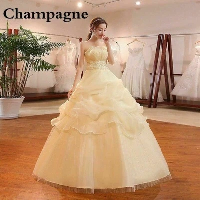 Damen Bustier Braut Hochzeit Kleid Rüsche Swing Abend Party Ballkleid Formelle - Bild 1 von 4