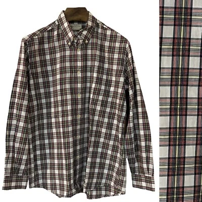 Beretta Cuadros Abotonados Manga Larga Cuello Multicolor Preppy Academia Cápsula L Foto 1 de 4