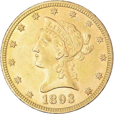 [#845578] Coin, United States, Coronet Head, $10, Eagle, 1893, U.S. Mint, Philad Cover
