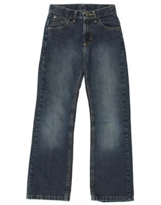 WRANGLER Boys Slim Straight Jeans 11-12 Years W24 L26 Navy Blue Cotton PY11 - Picture 1 of 4