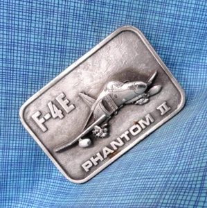 McDonnell Douglas F-4E Phantom II Belt Buckle US Air Force Fighter Vtg BC.NOX596 - Picture 1 of 10