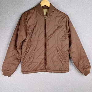Volcom Jacket Mens Small Brown Quilted Zip Front Water Resistant - Picture 1 of 16