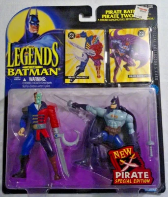 Figuras de ação Legends of Batman - Pirate Batman & Pirate Two Face Kenner 1995 - Imagem 1 de 4