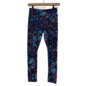 Converse All Star Girl’s Size Large Blue Purple Vibrant Print Athletic Leggings - Picture 1 of 5