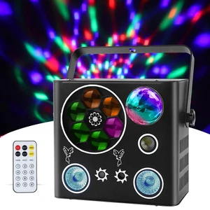 5 in 1 LED Laser Stage Lighting Projector RGB DJ Party Disco Ball with Remote - Picture 1 of 19