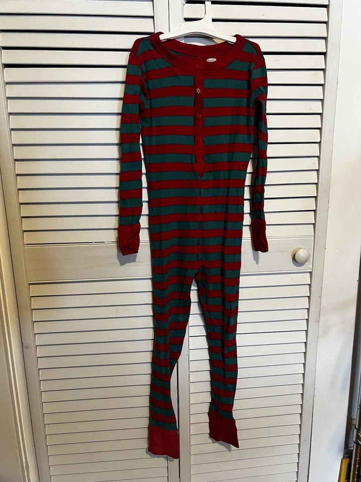 OLD NAVY Girls Boys Kids Size 6 Pajamas PJs Long Sleeve One Piece Striped - Image 1 of 4