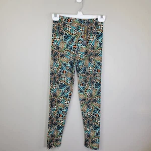 New Mix Multi Color Paisley Polyester Spandex Ankle Leggings One Size Fits All - Picture 1 of 7