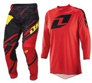 ONE INDUSTRIES VAPOR LITE PANTS MOTOCROSS KIT SIDE SWIPE RED BLACK pants jersey - Picture 1 of 3