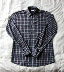 Men's Dries Van Noten Dark Plaid Long Sleeve Button Up Collared Shirt Size 48 - Picture 1 of 7