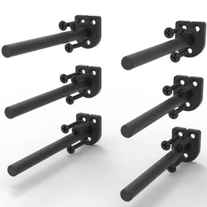 Floating Shelf Bracket（1/4 Inch Thick 6 Pack 8 Inch Black） Solid Steel Suppor... - Picture 1 of 7