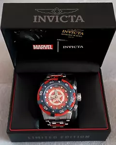 Marvel Invicta 35674 Bolt Zeus 53mm Captain America LE #02/3000 Watch New Box - Picture 1 of 11