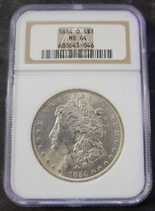 1884-O Morgan Silver Dollar NGC MS64 POSSIBILE ERRORE RARO - Foto 1 di 4
