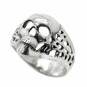 Anillo ligero calavera de plata esterlina 925 - Imagen 1 de 5
