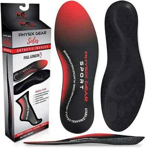 PhysixGear XL Sport Arch Support Insole Men 11.5 -14 Plantar Fasciitis Flat Feet - Picture 1 of 4