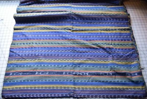 KT8 5 yds Hand woven fabric from Central America, multicolored stripes , blue - Imagen 1 de 1