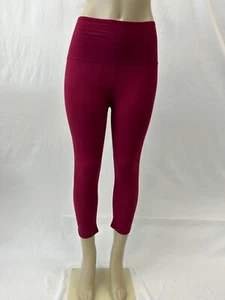 (3 CONFEZIONE) Pantaloni Yoga - Leggings comodi! Pantaloni Yoga Vita Alta Burgendy NUOVI - Foto 1 di 4