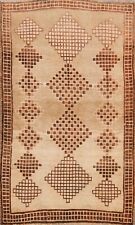 Vintage Geometric Gabbeh Wool Area Rug Hand-Knotted Oriental Carpet 3x5 Foyer