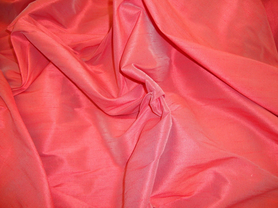 Shantung cranberry Drapery wedding Silk Faux Dupioni Solid home decor Fabric  - Image 1 of 1