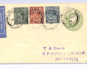 GB/AUSTRALIA Air Mail Cover 1931 London Melbourne PORT DARWIN XF71 - Picture 1 of 8