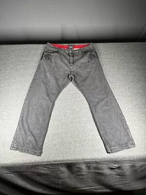 Crown Holder Jeans Mens 42x35 Denim Baggy Button Fly Y2K Hiphop - Image 1 of 4