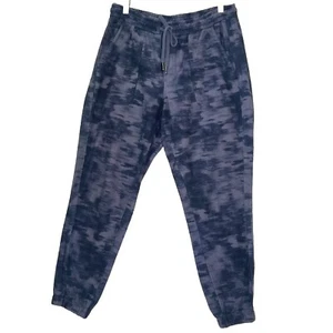 Athleta Farallon bedruckte Damen-Jogginghose Größe 10 blau Batik hoher Bund - Bild 1 von 13
