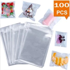 100x Clear Small Plastic Bag Grip Self Seal Resealable Jewelry Storage Pouch New - Picture 1 of 16