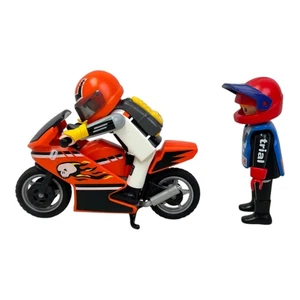 Playmobil Motorcycle Figure Lot Racers Racing Helmets Vehicle Part Accessory - Picture 1 of 6