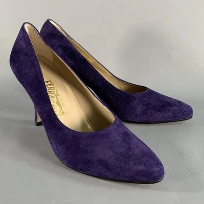 Salvatore Ferragamo размер 9 Nadia фиолетовый замшевые насосы - Изображение 1 из 4