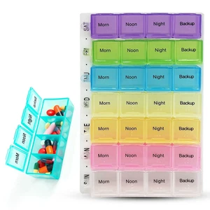 Weekly Pill Box 7 Day 28 Compartment Tablet Organiser Medicine Storage Dispenser - Picture 1 of 10