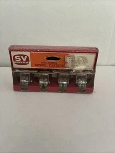 NOS (4) Vintage SV Springvale Swivel Caster Wheels Nickel Finish - Picture 1 of 7