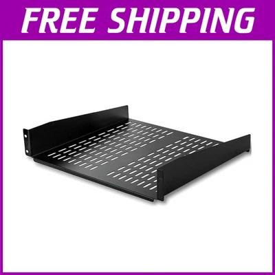Universal 19" Vented Server Rack Shelf - Heavy Duty Steel - Image 1 of 4