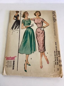 1950s Vintage Dress sewing pattern. Slim Or Full Skirt MCCalls 3971 Bust 40 - Picture 1 of 3