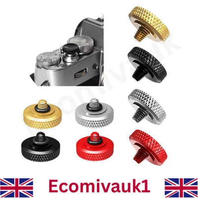 Brass Concave Shutter Release Button Rubber Ring for Fujifilm Leica Nikon Sony - Image 1 of 4