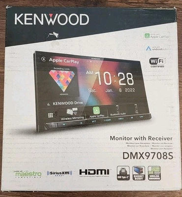 NEW Kenwood DMX9708S 6.95" Touchscreen Receiver, Android Auto, CarPlay Bluetooth - Image 1 of 4