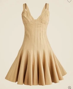 NWT! J.Crew Flared mini Women’s dress in stretch chino. Size 8 $228 - Picture 1 of 11