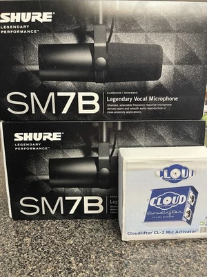 Authentic! Shure SM7B Dynamic Cardioid Microphone 2-Pack- Cloudlifter CL2 Bundle - Image 1 of 3