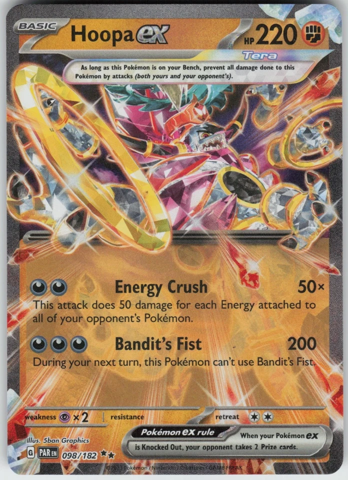 Holo Foil Hoopa ex 098/182 Double Rare SV04: Paradox Rift Near Mint - Image 1 of 1