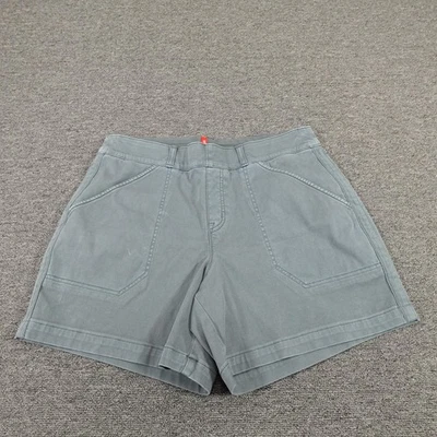 Spanx Shorts Womens Large Gray Stretch Twill High Rise Patch Pockets Casual - Image 1 of 4