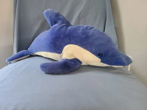 Vintage Toys R Us Exclusive Animal Alley Lg Plüsch blau weiß Delfin blaue Augen 22 Zoll - Bild 1 von 12