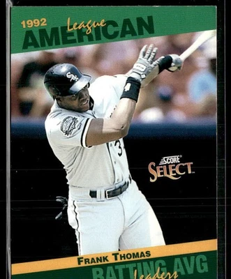 1993 Score #3 Frank Thomas Select Stat Leaders White Sox Baseball Card 3001E - Image 1 of 2