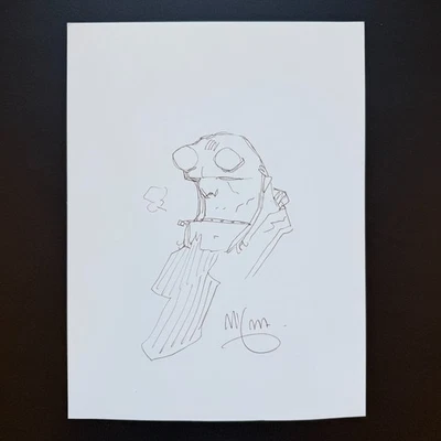 Boceto firmado arte cómic original de Hellboy Mike Mignola Foto 1 de 4