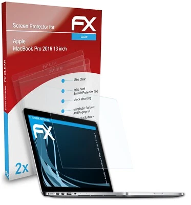 atFoliX 2x Pellicola Protettiva per Apple MacBook Pro 2016 13 inch chiaro - Immagine 1 di 4
