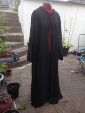 childs oversized black Crushed Velvet  hooded cloak with sleeves. 129 cm