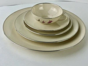 MCM Franciscan Fine China Carmel Platinum Trim 1958  5 Piece Set - Bild 1 von 8