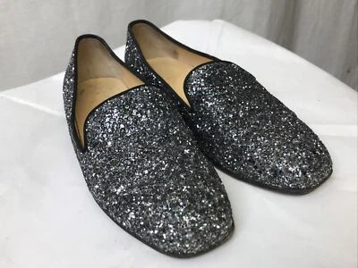 Christian Louboutin Mujer Puntiagudo Tarek Mahal Plano Negro Brillo Vestido Mocasín 35 Foto 1 de 4